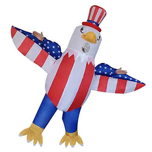 DeHasion Patriotic Inflatable Bald Eagle Costume 4th of July Eagle Blow-up Costume for Adult/Independence Day/Memorial Da...