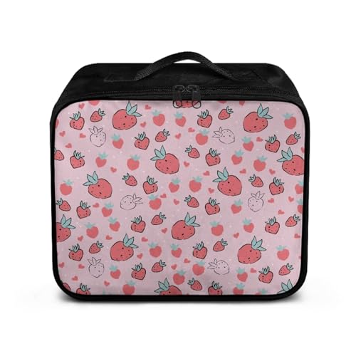 Rnyleeg Pink First Aid Kit for Home Strawberry Medical Kit for College Dorm Cute First Aid Kit Bag Empty Portable Medicine...