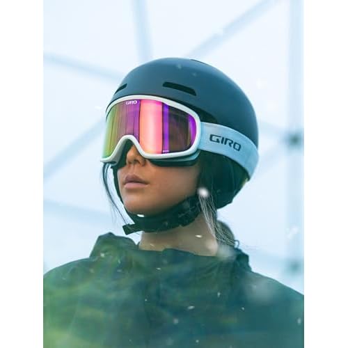 Giro Women's and Youth Moxie Ski and Snowboard Goggles - White/Grey Chute Strap with Grey Cobalt/Yellow Lenses