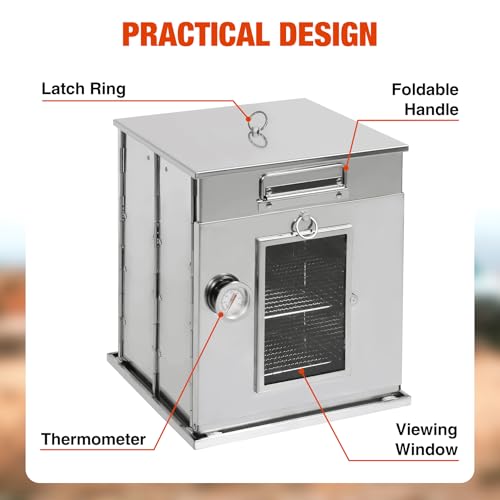 REDCAMP 14"H Foldable Camping Oven with 2 Tier Grill, Stainless Steel Portable Camping Stove for Baking Cinnamon Rolls, Br...