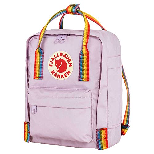 Fj?llr?ven K?nken Rainbow Mini Backpack for Men, and Women - Durable Fabric with Adjustable Shoulder Straps, and Lightweight Backpack Pastel Lavender/Rainbow One Size One Size