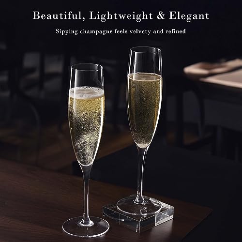 JBHO Champagne Glasses-Elegant Flutes-Gift-Box-Hand Blown Champagne Flutes Glass-100% Lead-Free Premium Crystal - Gift Ide...