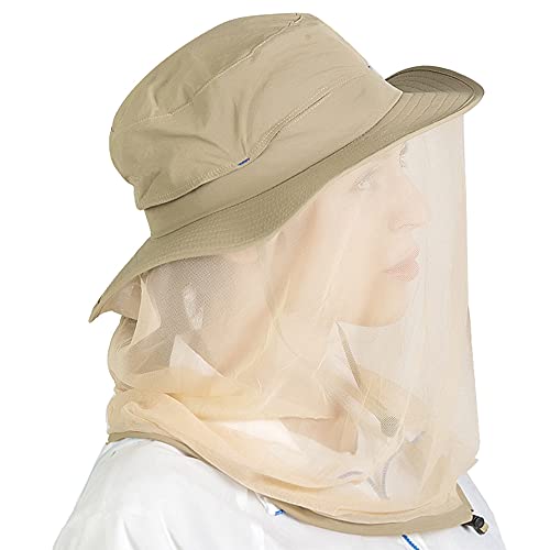 Peicees 3Pcs Head Net Hats for Men Women Adventure Fishing Hat Safari Hat for Hunting Camping Hiking, Army Green and Army ...