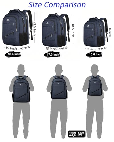 MATEIN Extra Large Laptop Backpack for Men, 50 L Travel Carry On TSA Approved Backpack with USB Port & Trolley Sleeve, Wat...
