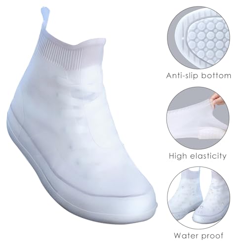 Adorila Silicone Waterproof Shoe Covers, Anti-Slip Anti-Friction and Portable Waterproof Shoe Covers for Outdoor Home Trav...