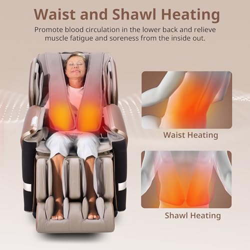 MYNTA 2025 4D Massage Chair for Full Body, 4D+2D Dual Mechanism with Waist & Shawl Heating, Zero Gravity Recliner Foot & C...