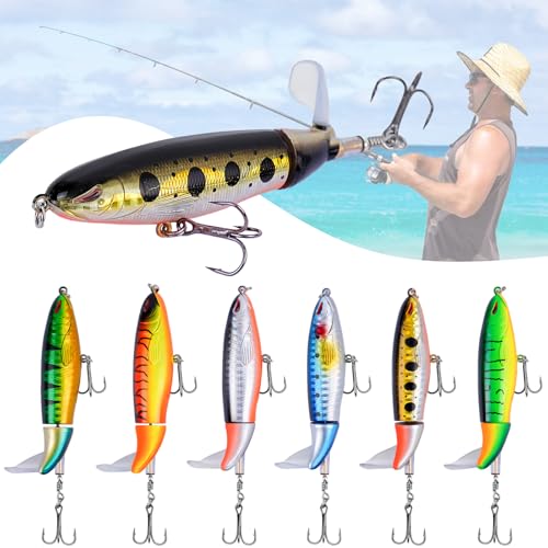 Fishing Lure for Bass, Top Water Fishing Lures with Floating Rotating, Unique Topwater Fishing Lure, Top Water Lures with ...