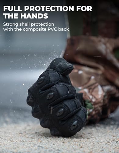 KEMIMOTO Tactical Gloves for Men, Touchscreen Motorcycle Gloves with Hard Shell & Palm Padding for Sports Motorcycle Cycli...