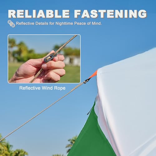 Tents for Camping, Waterproof 10 Person Family Tent with Double Layer & 4 Large Mesh Windows, Weather Resistant Easy Setup...