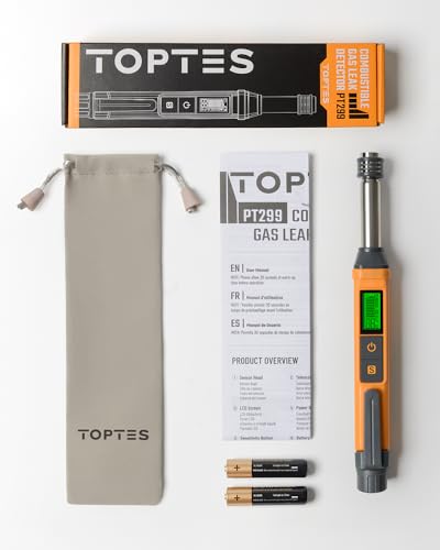 Natural Gas Detector, TopTes PT299 Gas Leak Detector with Extendable Rod, Portable Propane Sniffer for Detecting Combustib...