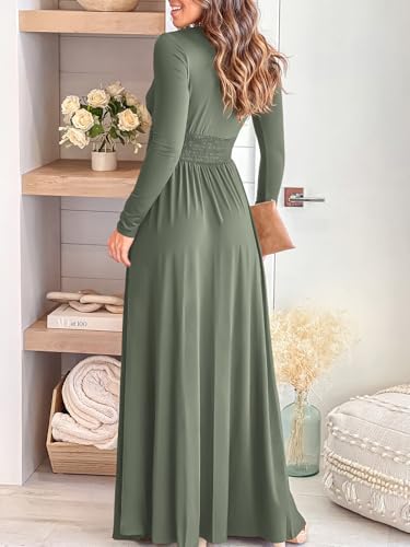 ANRABESS Women Summer Deep V Neck Short Sleeve Dresses Slit Elegant Wedding Guest Formal Cocktail Evening Maxi Long Dress