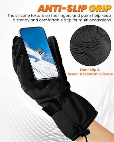 GXCROR Winter Gloves for Men & Women, Waterproof Touchscreen Ski Gloves with 3M Thinsulate -22°F Warmth, Windproof Cold We...