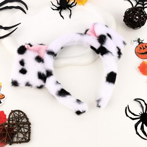Semato Dalmatian Dog Headband Cute Costume Dalmatian Dog Ears Headwear Face Wash Headband Head Wear Fashion Hairband Hair ...