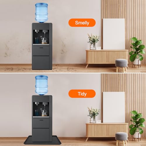 Water Cooler Mat, 24x16x0.8 Inch Non-Slip Thick Under Water Dispenser Silicone Mat With Raised Edges, Leak-Proof Air Condi...