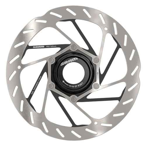 SRAM HS2 Disc Brake Rotor - 220mm, Center Lock, Rounded, Silver/Black