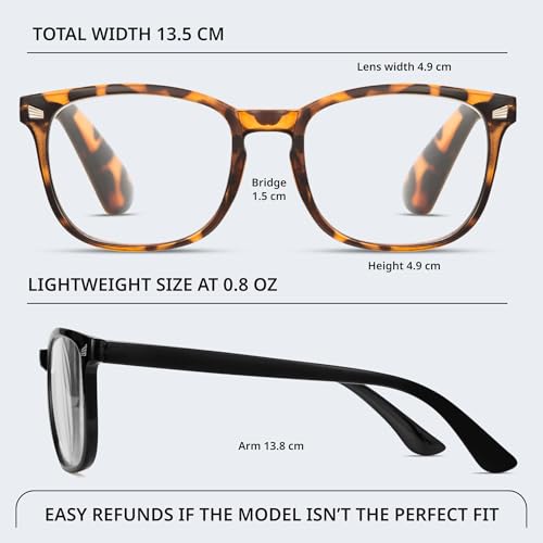 BLS BLUES Reading Glasses for Women for Home, Office & Driving - HD Clear Readers with Blue Light Blocking Protection