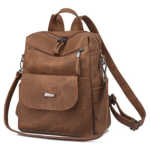 ROOSALANCE Backpack Purse for Women, Women Backpack Purse Small Leather Waterproof Anti-theft Shoulder Bags Handbags Ladies