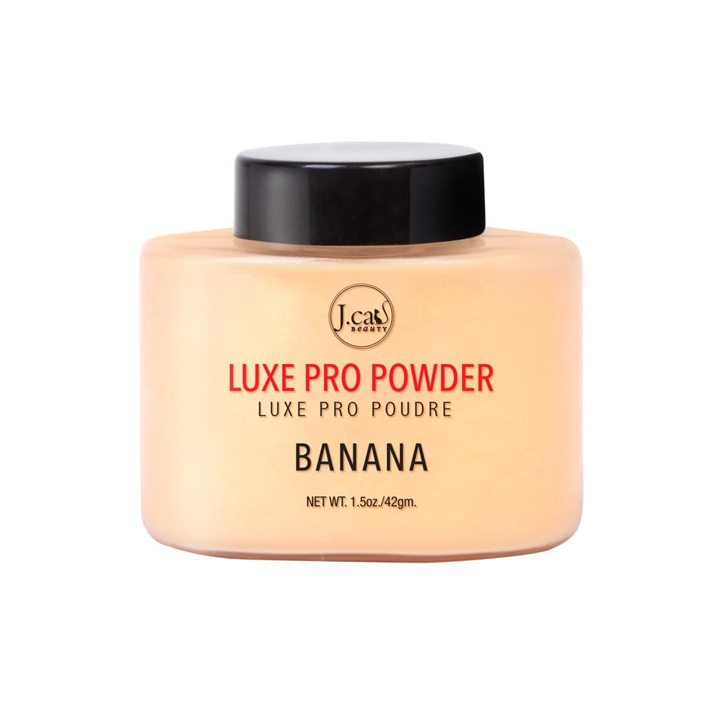 J.Cat Beauty Luxe Pro Makeup Setting Powder, Matte Finish, Helps Absorb Oil and Minimizes Pores, Suitable for Baking, Shade Bana