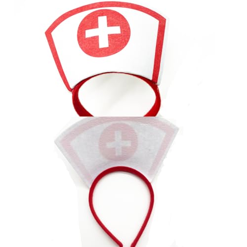YosiMing Nurse Costume Accessories Halloween Women Red Nurse Hat Headband Glasses Stethoscope High Sock for Halloween Cosp...