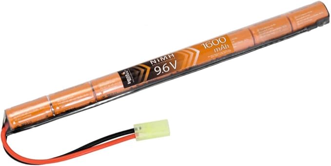 Lancer Tactical NIMH Airsoft Battery Compatible with Lancer AEG Airsoft (9.6V, 1600 mAh Stick)