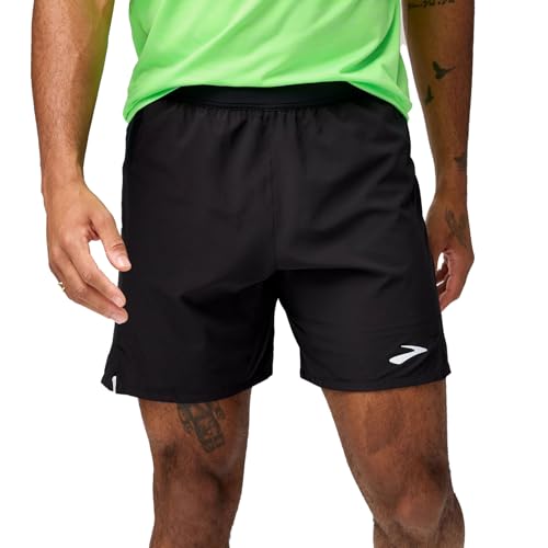 Brooks Men's Journey 7" Short, Lightweight, Supportive Fit Athletic Shorts with Brief Liner & Secure Storage