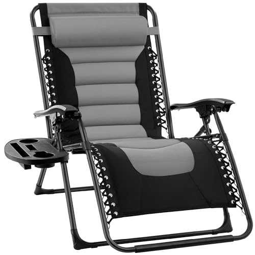 Best Choice Products Oversized Padded Zero Gravity Chair, Folding Outdoor Patio Recliner, XL Anti Gravity Lounger for Back...