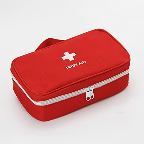TOPASION Portable Empty First Aid Kit Bag, Travel Medicine Pouch, Small Medical Bag (Blue)