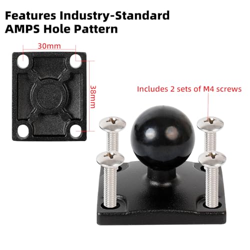 Aluminum Heavy-Duty GPS Mount with AMPS Square Plate Base for Garmin, Replacement for Suction Cup Windshield Mount, Compat...