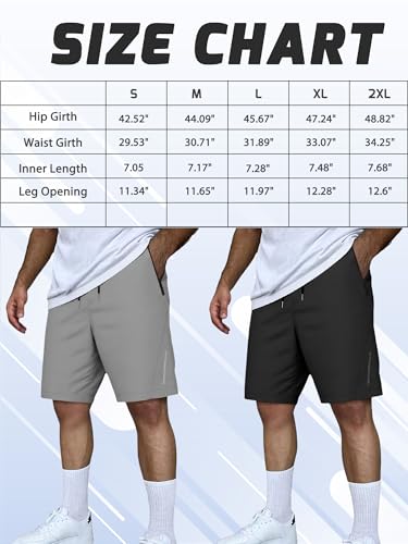Men's Athletic Shorts Outdoor Hiking Stretch Breathable with Zipper Pockets