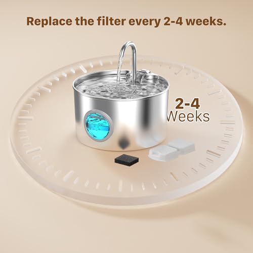 GIOTOHUN Cat Water Fountain Filter Replacement: 12 Cat Fountain Filter - 12 Pet Fountain Filter - 6 Carbon Filters & 6 Foa...