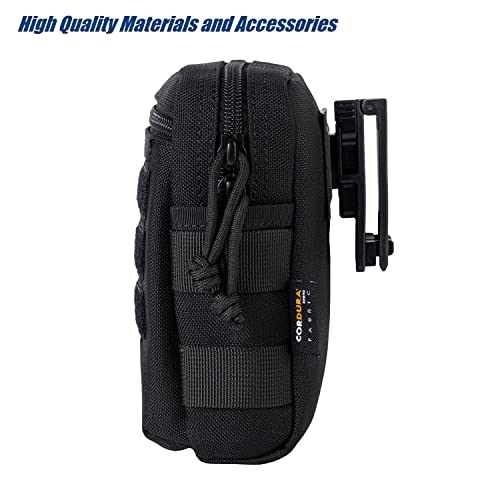 Dotacty Tactical Belt MOLLE Pouches w/Rotatable Clip Phone EDC Gear Utility Duty Pack Gadget Small Tool Wasit Carry Bag fo...