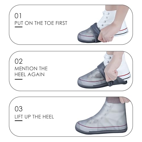 Adorila Silicone Waterproof Shoe Covers, Anti-Slip Anti-Friction and Portable Waterproof Shoe Covers for Outdoor Home Trav...