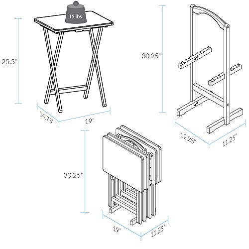 Casual Home 5 Piece Tray Table Set, Espresso