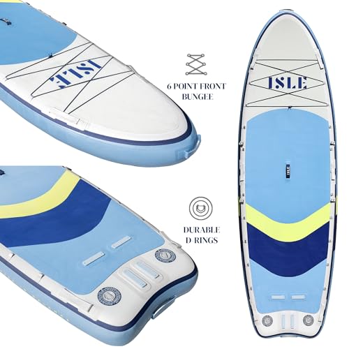 ISLE Megalodon Inflatable Stand Up Paddle Board & iSUP Bundle Accessory Pack - Up to 1,050 lbs Capacity — Durable, Lightwe...