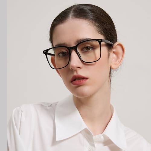 MACJERO Oversized Square Blue Light Blocking Glasses for Women Men, Anti-Fatigue Computer Monitor Gaming Glasses Reduce Ey...