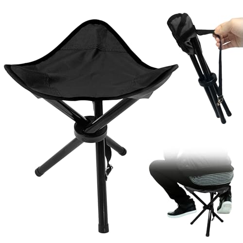 Travel Folding Camping Stool, 14.6 inches Tripod Chair and Maximum weight 300 lbs Outdoor Portable Party Chair Fishing Cha...