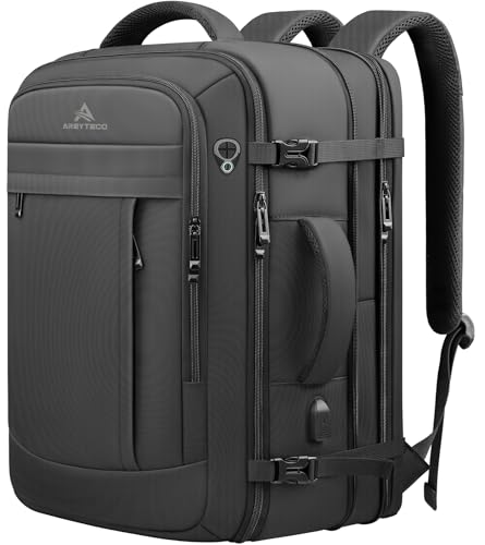 AREYTECO Travel Backpack, 50L Expandable Extra Large Laptop Backpack, Carry On Backpack Water Resistant Business Suitcase ...