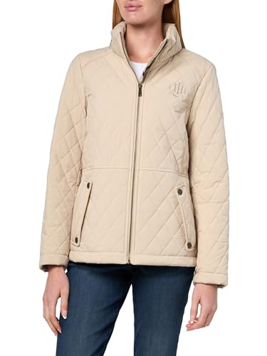 Tommy Hilfiger Womens Brass Hardware Transitional Barn Jacket Quilted Coat