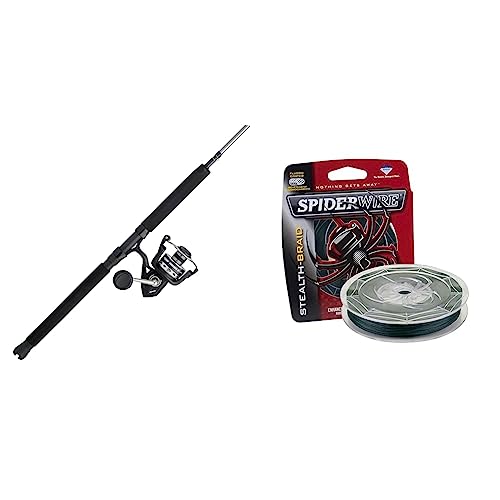 PENN 7’ Pursuit IV 2-Piece Fishing Rod and Reel Inshore Spinning Combos, 7’, Durable and Lightweight & SpiderWire Stealth®...