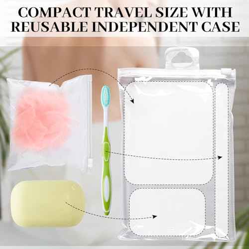 12 Pcs Travel Size Loofah Individually Wrapped, Small Shower Puff Bath Sponge Pouf Ball Bulk Mesh Bath Puff Mini Loofah Sponge with Case Bulk for Shower Care (25g,Colorful)