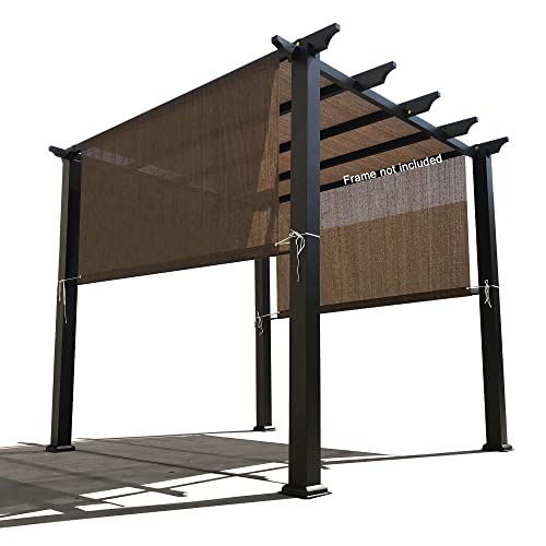 Alion Home Custom HDPE Permeable Canopy Sun Shade Cover Replacement with Rod Pockets for Pergola (16' x 7', Mocha Brown)