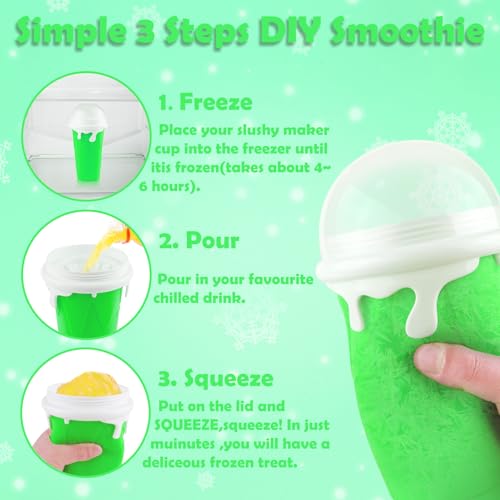 ROEDEER Large Slushie Cup 500ml,Frozen Magic Slushy Cup Maker,DIY Homemade Ice Cream,Milk Shake,Drinks Smoothie,Fruit Juic...