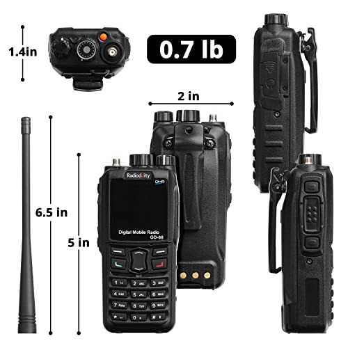 Radioddity GD-88 DMR & Analog 7W Handheld Radio, VHF UHF Dual Band Ham Two Way Radio, with GPS/APRS, Cross-Band Repeater, ...