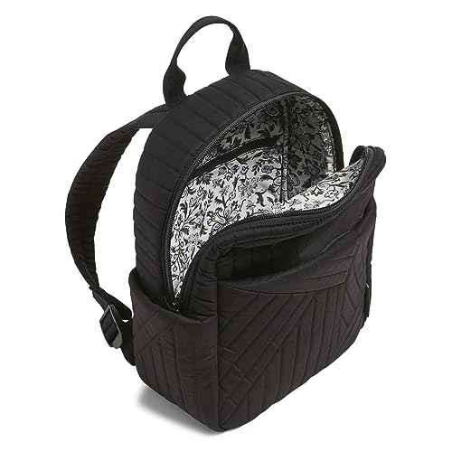 Vera Bradley Women's Cotton Small Backpack, True Black, One Size