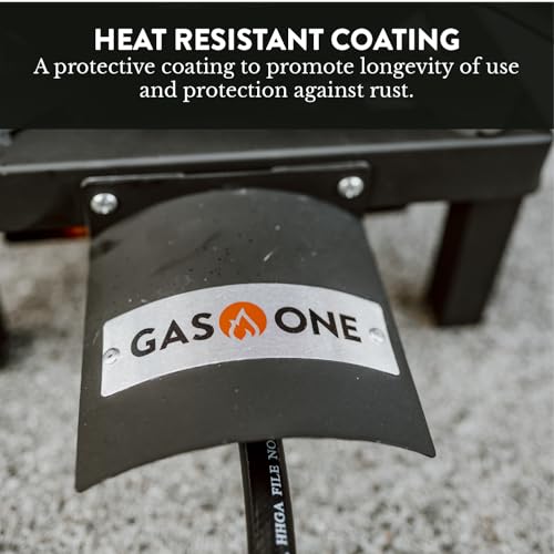 GasOne High Pressure Single Propane Burner - Outdoor Cooking with Heat Shield and Guard – Propane Burner Head for Camping,...