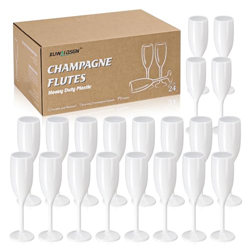 XUWAIDSGN Champagne Flute Acrylic Champagne Glasses Wedding Toasting Champagne Flute Goblet Plastic Reusable Unbreakable C...