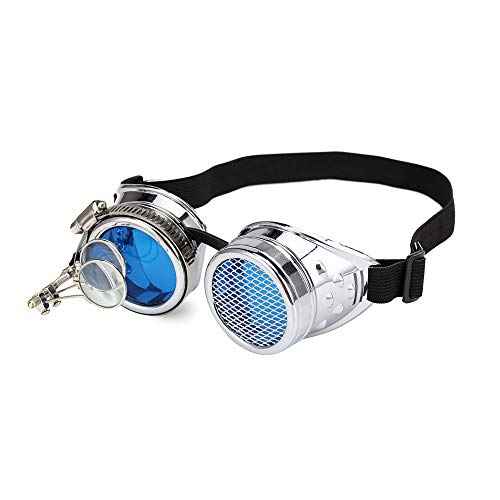 Lelinta Vintage Steampunk Goggles Glasses Spikes Halloween Costume Accessories for Men Women Cosplay Party