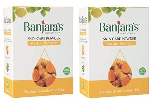 Banjaras Pure Herb Kasturi Turmeric Skin Care Powder 100g (Pack of 2)