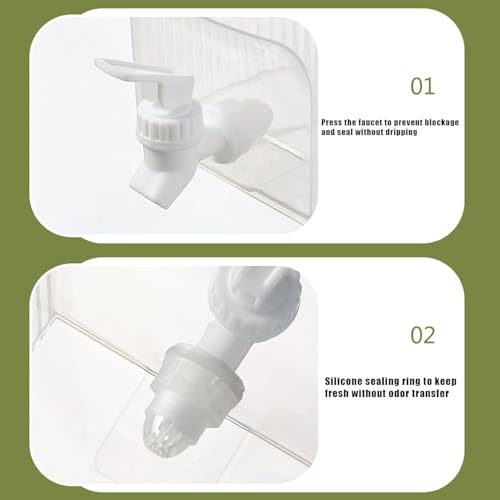 Water Dispenser with Spigot, 1 Gallon Leak-proof Plastic Drink Dispenser with Lid, Fridge Iced Juice Dispensers for Party,...