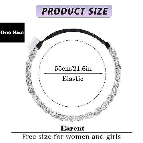 EARENT Light Up Rave Headband Silver Glow Rhinestone Hair Accessories for Women